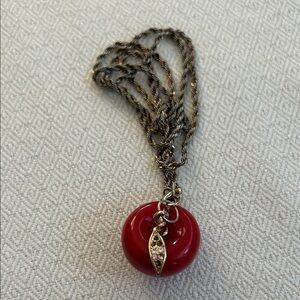 Elegant Red Apple Pendant Necklace
